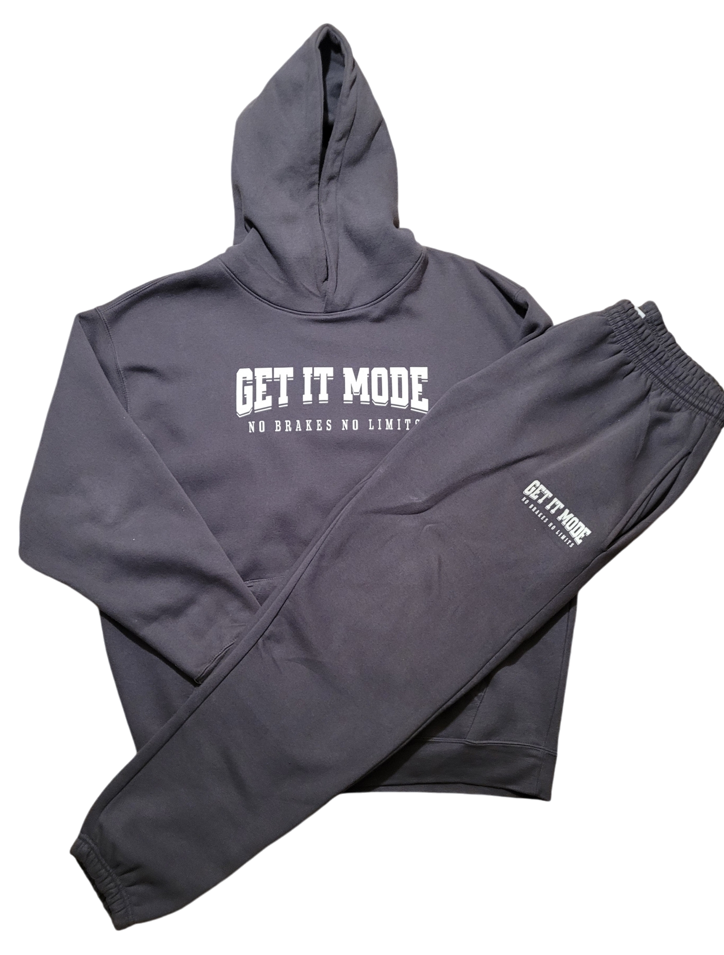 Get It Mode Charcoal and White 2pc jogger set