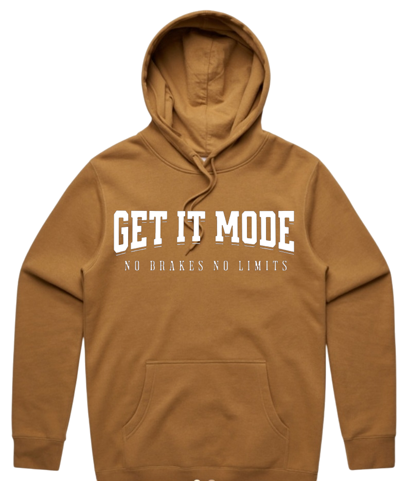 Get It Mode Stencil Hoodie Carmel/White