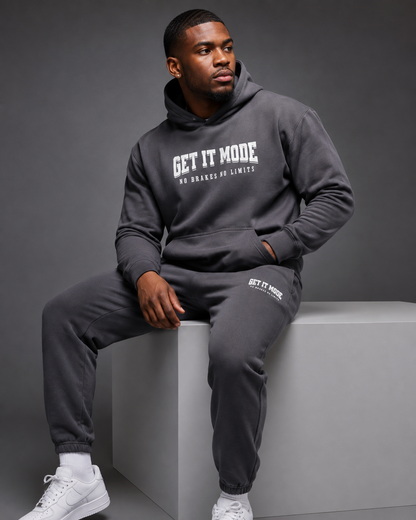 Get It Mode Charcoal and White 2pc jogger set