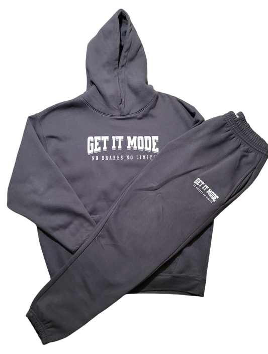Get It Mode Charcoal and White 2pc jogger set