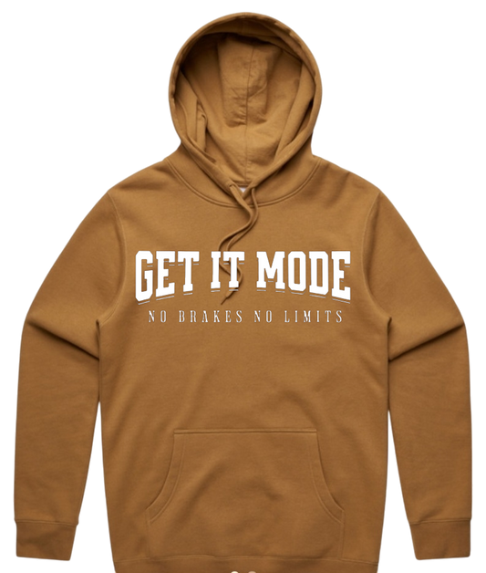 Get It Mode Stencil Hoodie Carmel/White